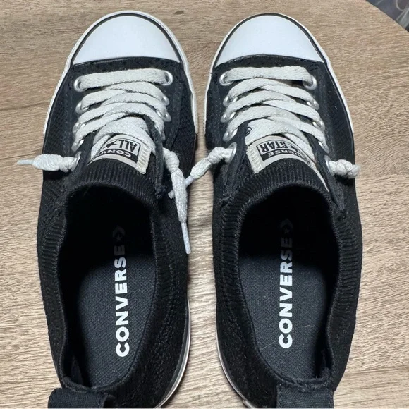 CONVERSE ALL STAR Classic Black and White Low-Tops elastic back slip on kids 13 - Picture 12 of 13